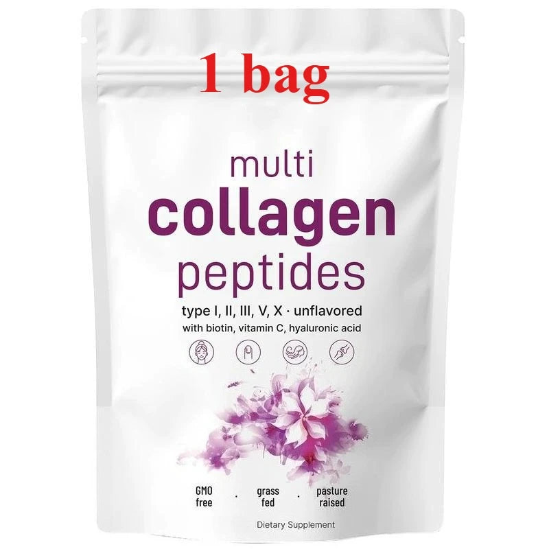 Multi-Collagen Peptides Powder – Hydrolyzed Collagen Blend with Vitamin C & Biotin  Supports Skin, Hair, Nail, and Joint
