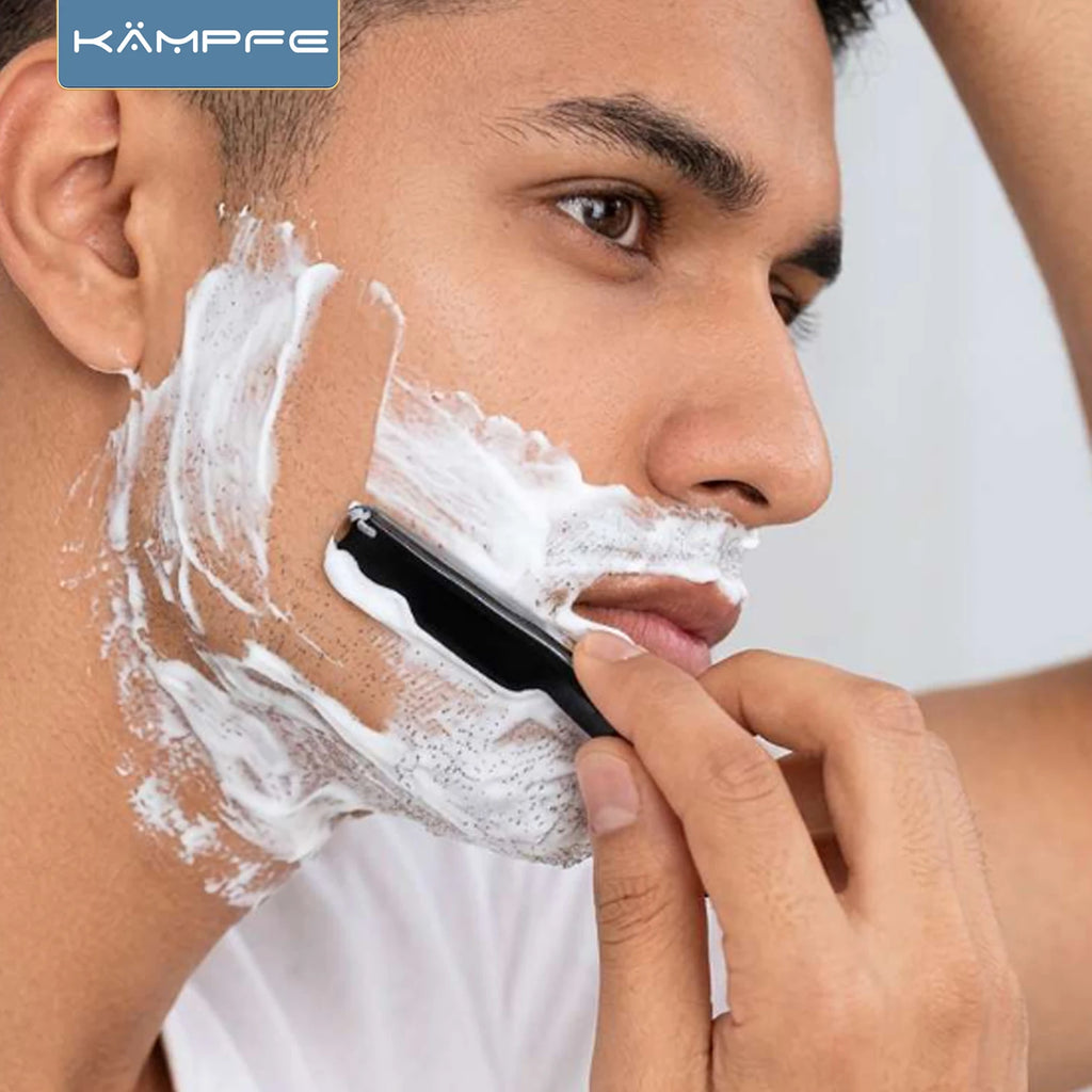 KAMPFE Vintage Straight Razor  Aluminum CNC Machined, Safe & Replaceable Blades for Beard Styling & Grooming
