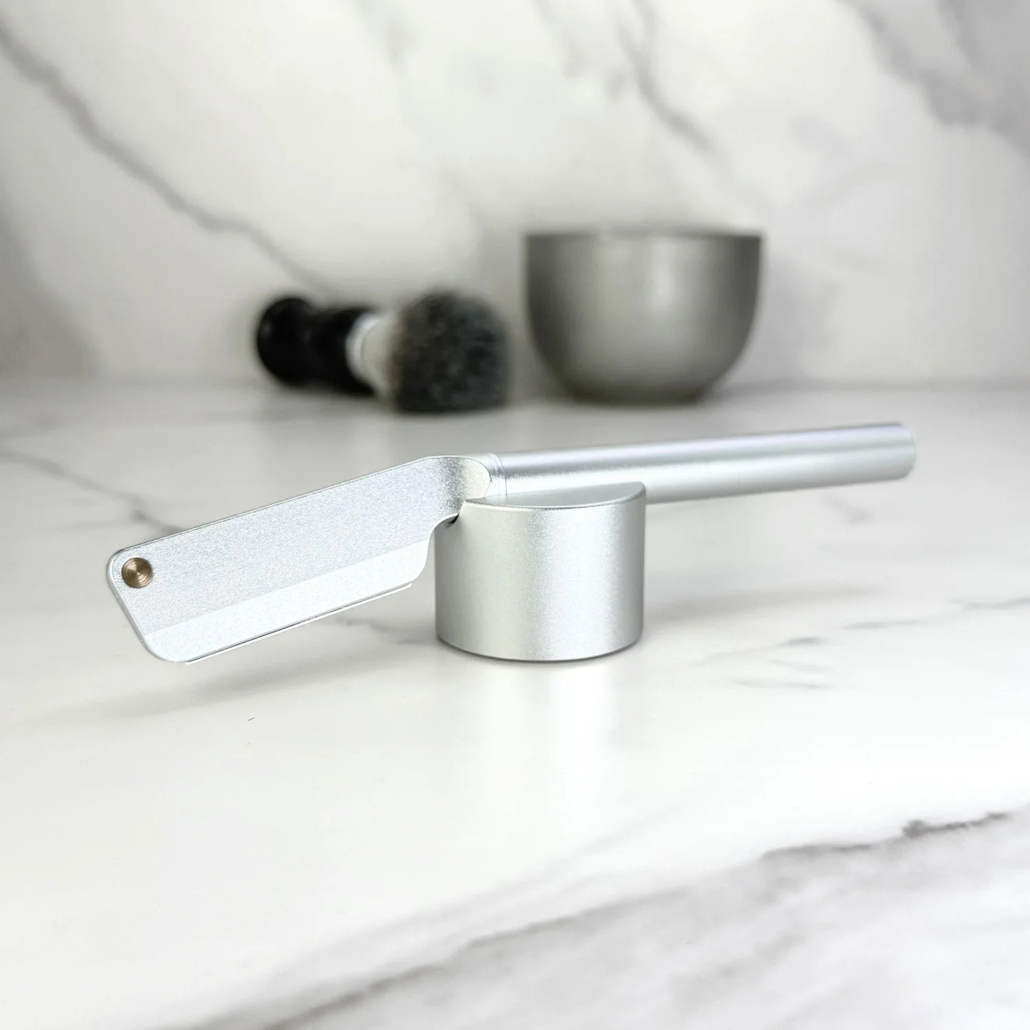 KAMPFE Vintage Straight Razor  Aluminum CNC Machined, Safe & Replaceable Blades for Beard Styling & Grooming