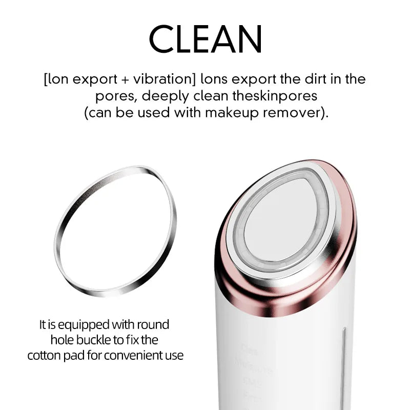 Multifunctional Microcurrent Facial Beauty Device 3 Color LED Light Face Neck Massager for Skin Rejuvenation Lifting Tightening