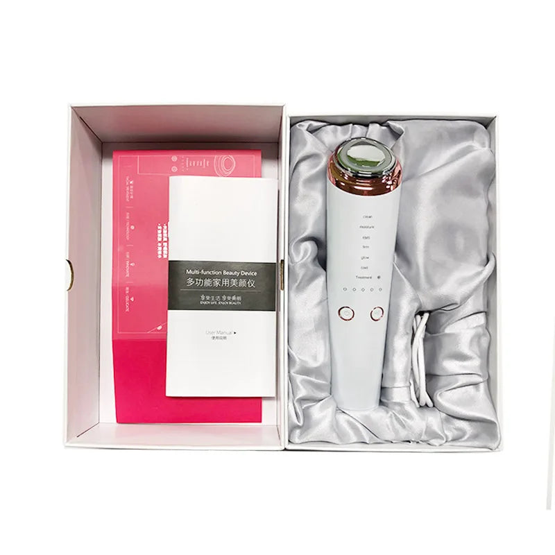 Multifunctional Microcurrent Facial Beauty Device 3 Color LED Light Face Neck Massager for Skin Rejuvenation Lifting Tightening