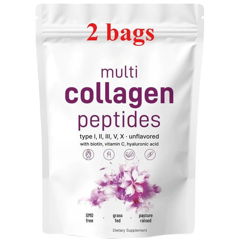 Multi-Collagen Peptides Powder – Hydrolyzed Collagen Blend with Vitamin C & Biotin  Supports Skin, Hair, Nail, and Joint